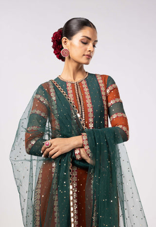 Jade green straight kurta set