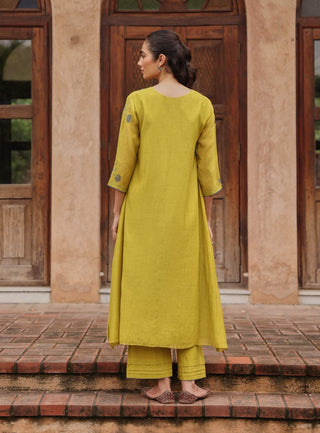 Citrine applique bloom tunic and pants