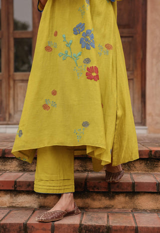 Citrine applique bloom tunic and pants