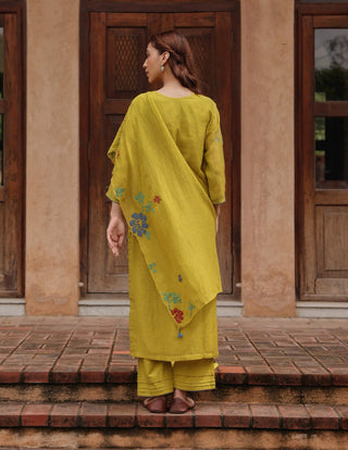 Citrine bloom embroidered kurta set