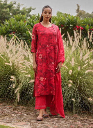 Rosewood bloom embroidered kurta set