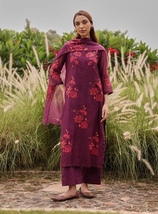 Amethyst appliqué kurta set