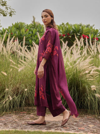 Amethyst appliqué kurta set