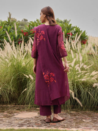 Amethyst appliqué kurta set