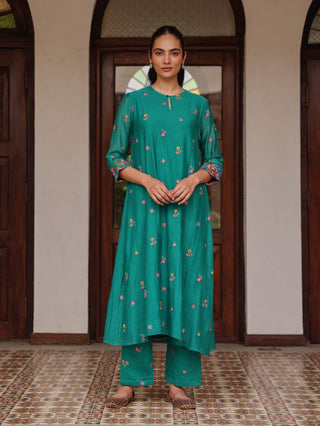 Teal bloom tunic and pants