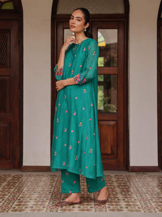 Teal bloom tunic and pants