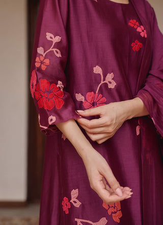 Amethyst applique floral kurta set