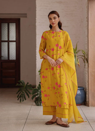 Canary bloom yellow kurta set