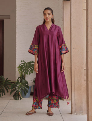 Amethyst giza silk tunic and pants