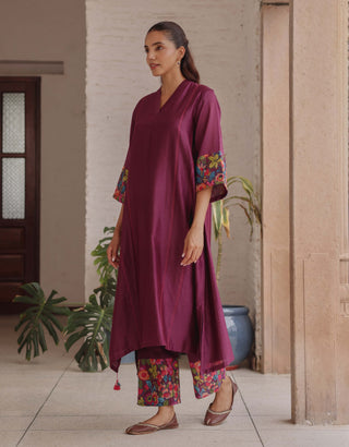 Amethyst giza silk tunic and pants
