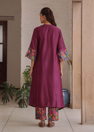 Amethyst giza silk tunic and pants