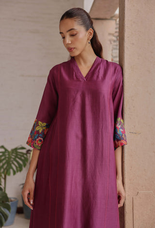 Amethyst giza silk tunic and pants