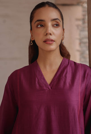 Amethyst giza silk tunic and pants