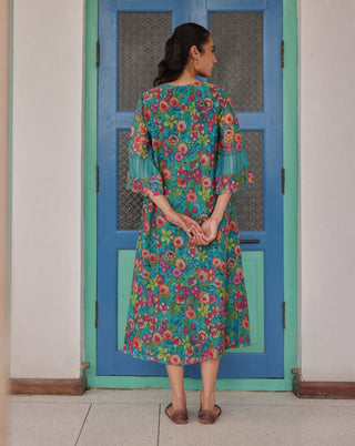 Teal bloom dress