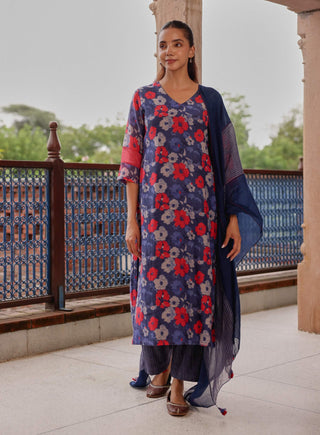 Indigo bloom kurta set