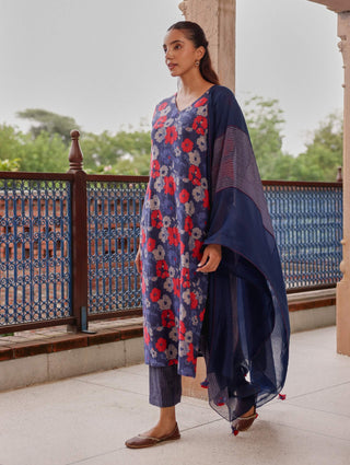 Indigo bloom kurta set