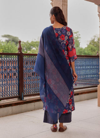 Indigo bloom kurta set