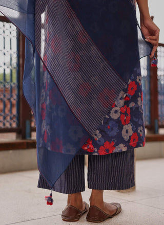 Indigo bloom kurta set
