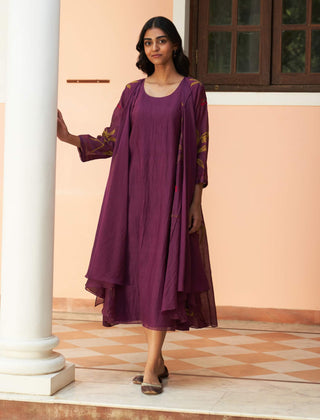 Amethyst embroidered jacket dress