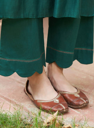 Emerald Floral Tunic And Pants by Vaayu available on Indiaspopup