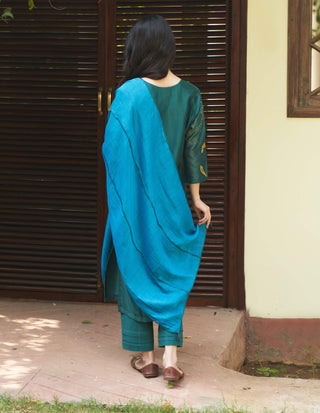 Emerald applique kurta set