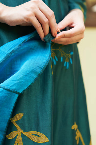 Emerald applique kurta set