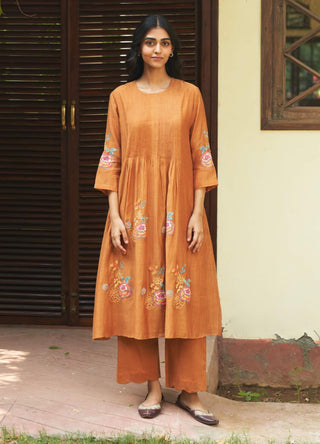 Marigold Floral Tunic And Pants by Vaayu available on Indiaspopup