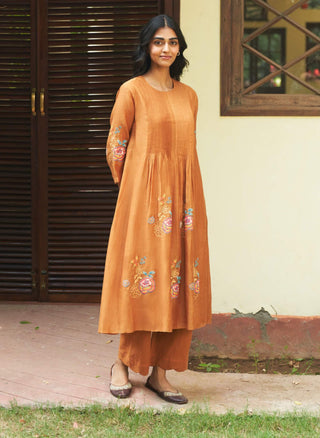 Marigold Floral Tunic And Pants by Vaayu available on Indiaspopup