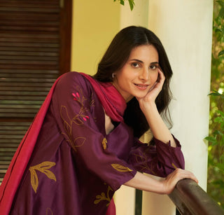 Amethyst applique kurta set