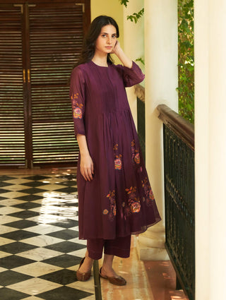 Amethyst Floral Tunic And Pants by Vaayu available on Indiaspopup