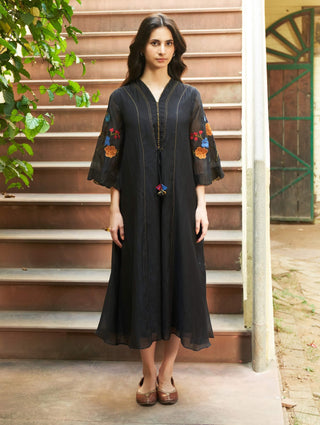 Coal applique dress