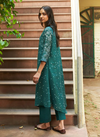 Emerald Printed Tunic And Pants by Vaayu available on Indiaspopup