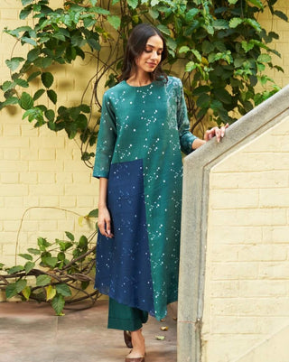 Emerald Printed Tunic And Pants by Vaayu available on Indiaspopup