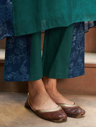 Emerald Applique Floral Tunic And Pants by Vaayu available on Indiaspopup