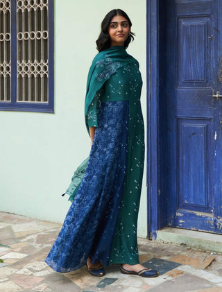 Emerald Printed Anarkali And Dupatta by Vaayu available on Indiaspopup