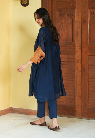 Indigo Threadwork Tunic And Pants by Vaayu available on Indiaspopup