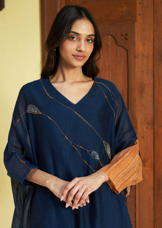 Indigo Threadwork Tunic And Pants by Vaayu available on Indiaspopup