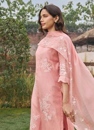 Tulip floral applique kurta set