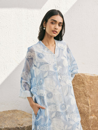 Powder blue muslin cotton dress