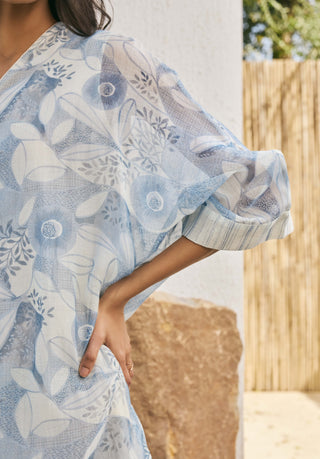 Powder blue muslin cotton dress
