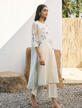 Pearl applique floral tunic and pants