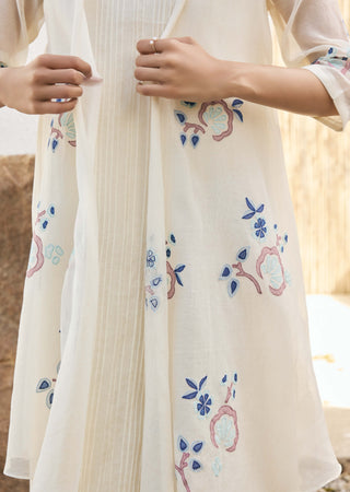 Pearl applique jacket dress