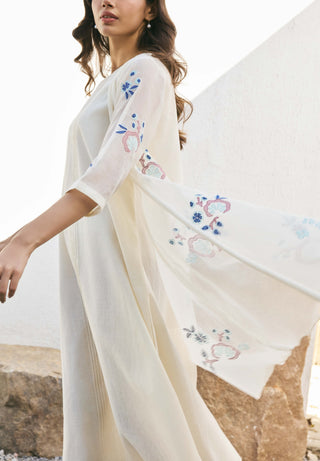 Pearl applique jacket dress