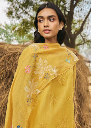 Daffodil embroidered kurta set