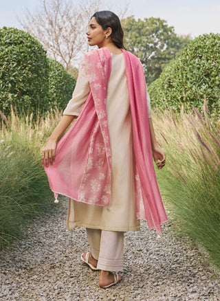 Ecru floral kurta set