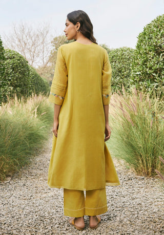 Daffodil embroidered tunic and pants