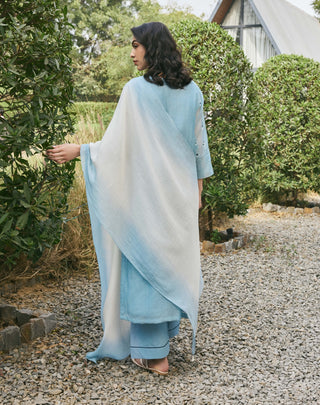 Sky blue embroidered kurta set