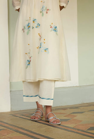 Ivory applique tunic and pant