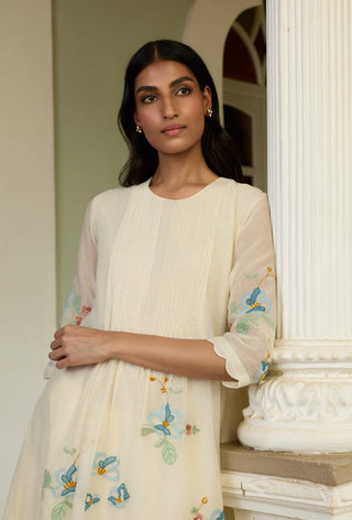 Ivory applique tunic and pant