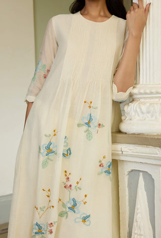 Ivory applique tunic and pant